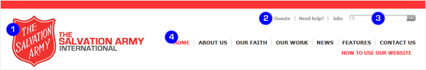 The Salvation Army's tips on how to navigate their website.