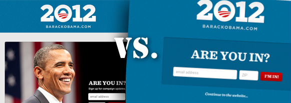 Obama landing pages a/b test